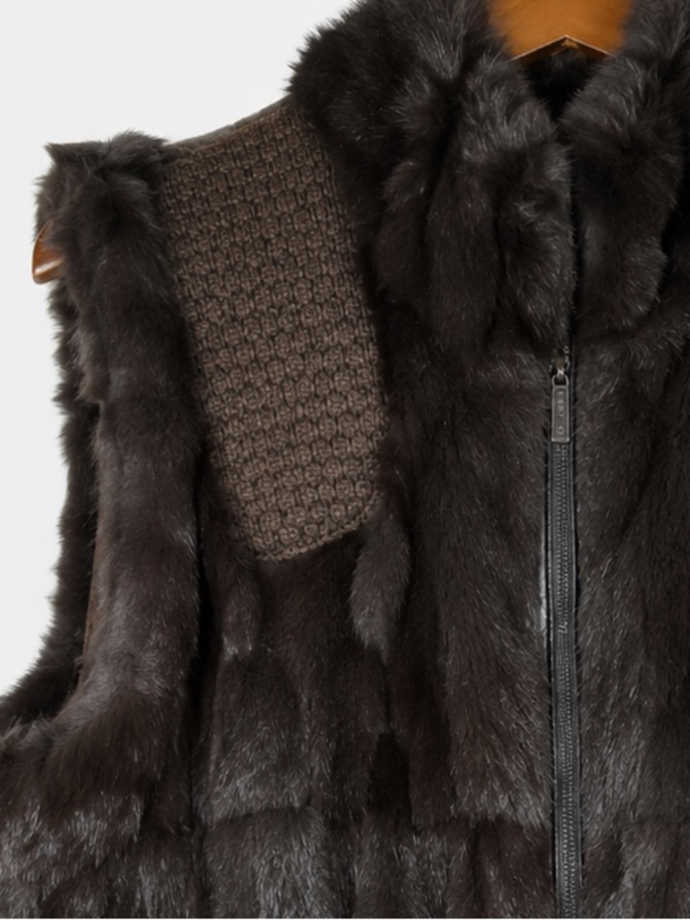 Linda Richards Luxury Genuine Rabbit Fur Reversible Vest – Size XL - Picture 7 of 9